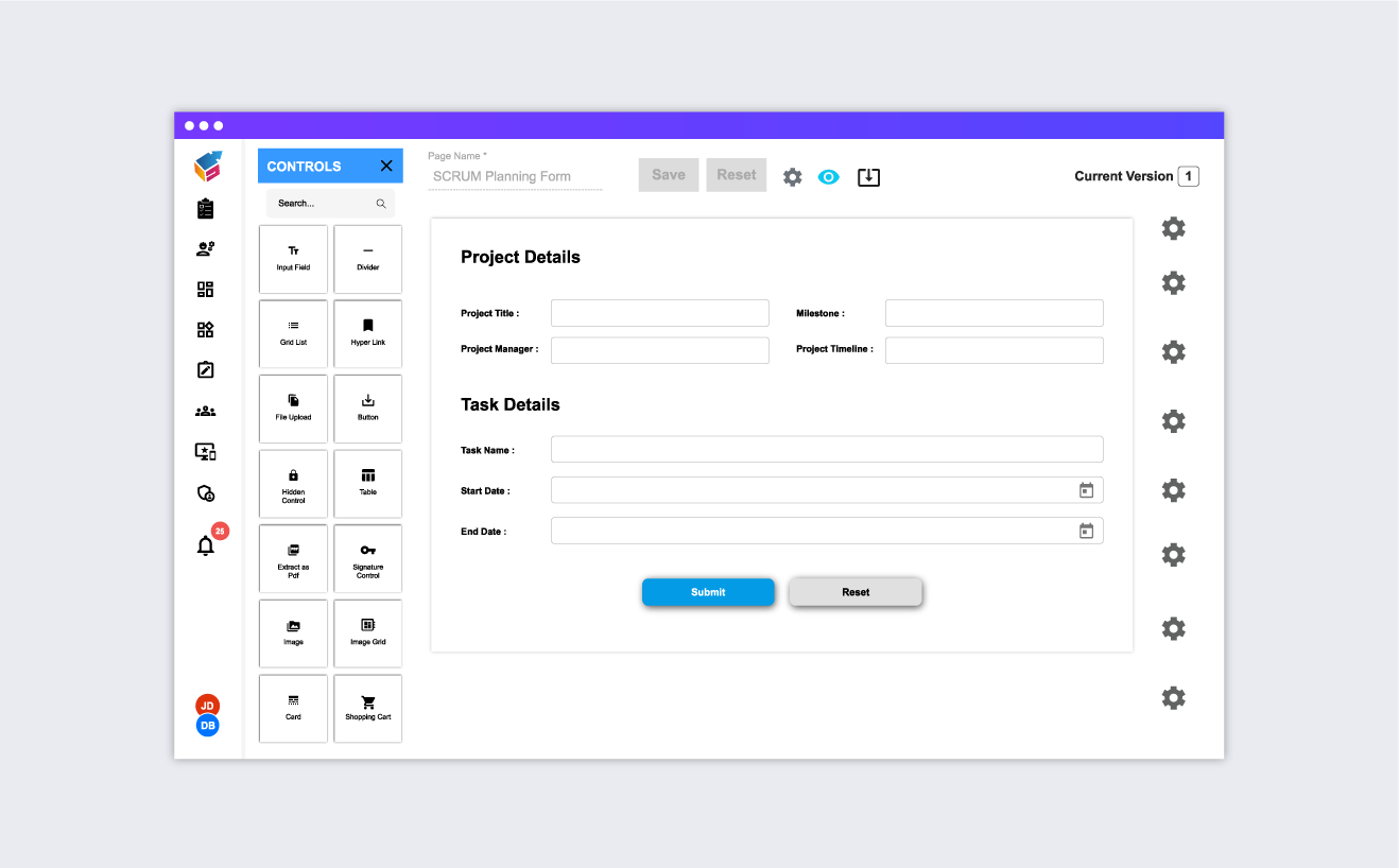 SCRUM Project Plan Form Templates | Yorofoms - Yoroflow